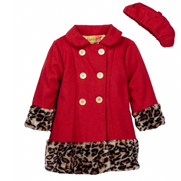 baby girl red coat and hat